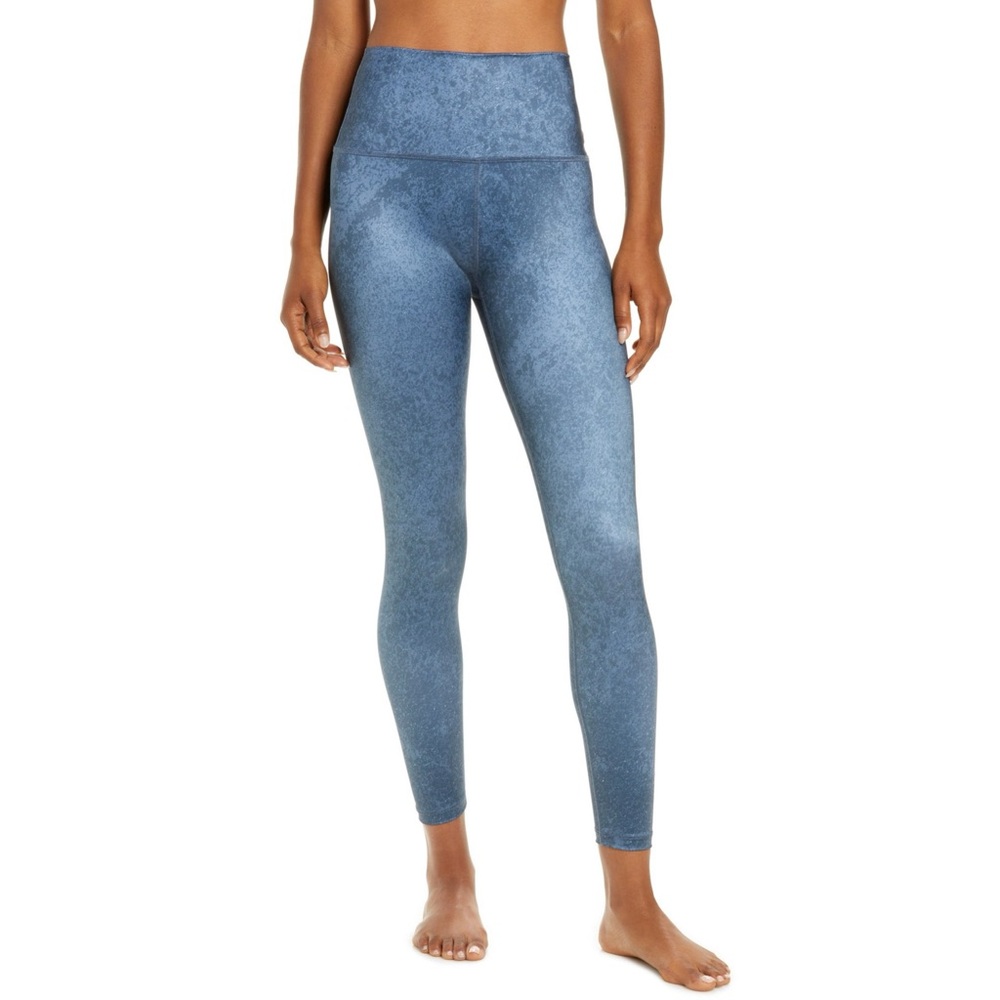 Beyond Yoga Lux High Waist Leggings in Distressed Navy Size Small